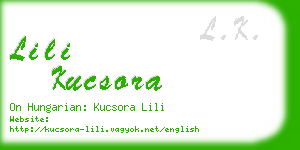 lili kucsora business card